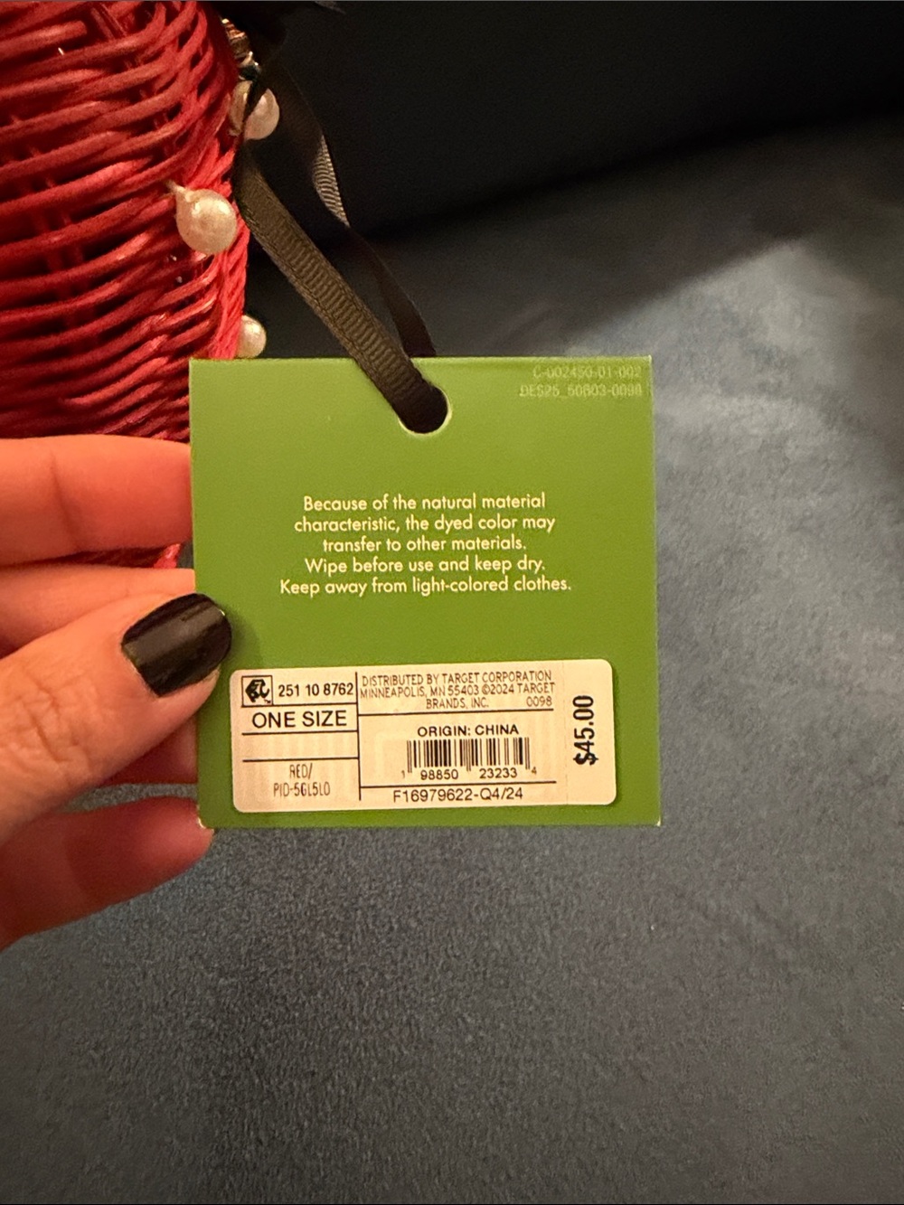 Kate Spade Strawberry Wicker Pearl Accent Crossbody Bag - Red Green - Picture 2 of 2